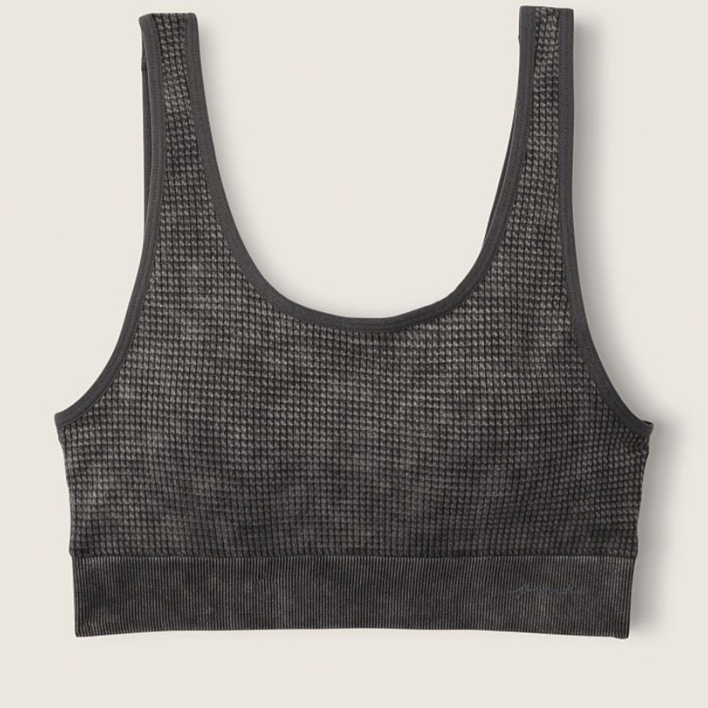 PINK dark charcoal wash thermal bra